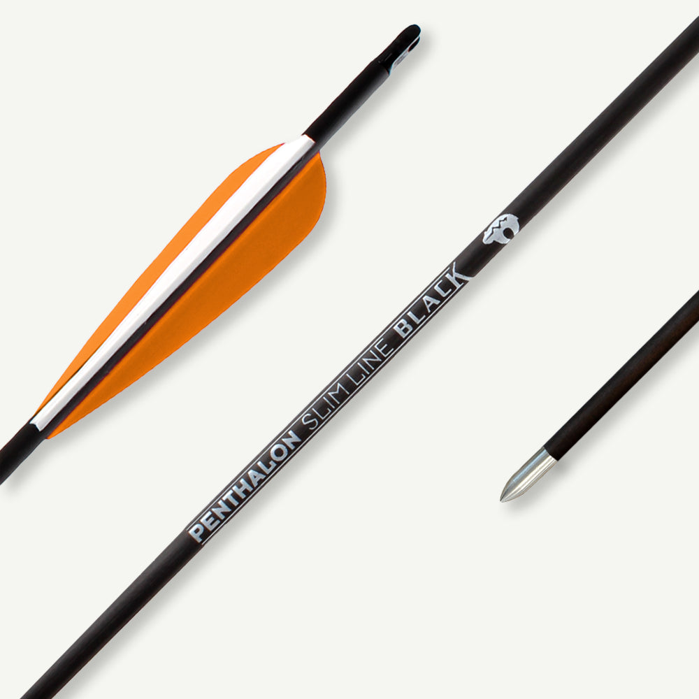 Penthalon Carbon Arrows Slim Line Black Fletches