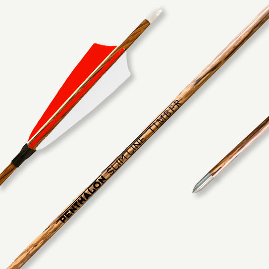 Penthalon Carbon Arrows Slim Line Timber Natural Feathers