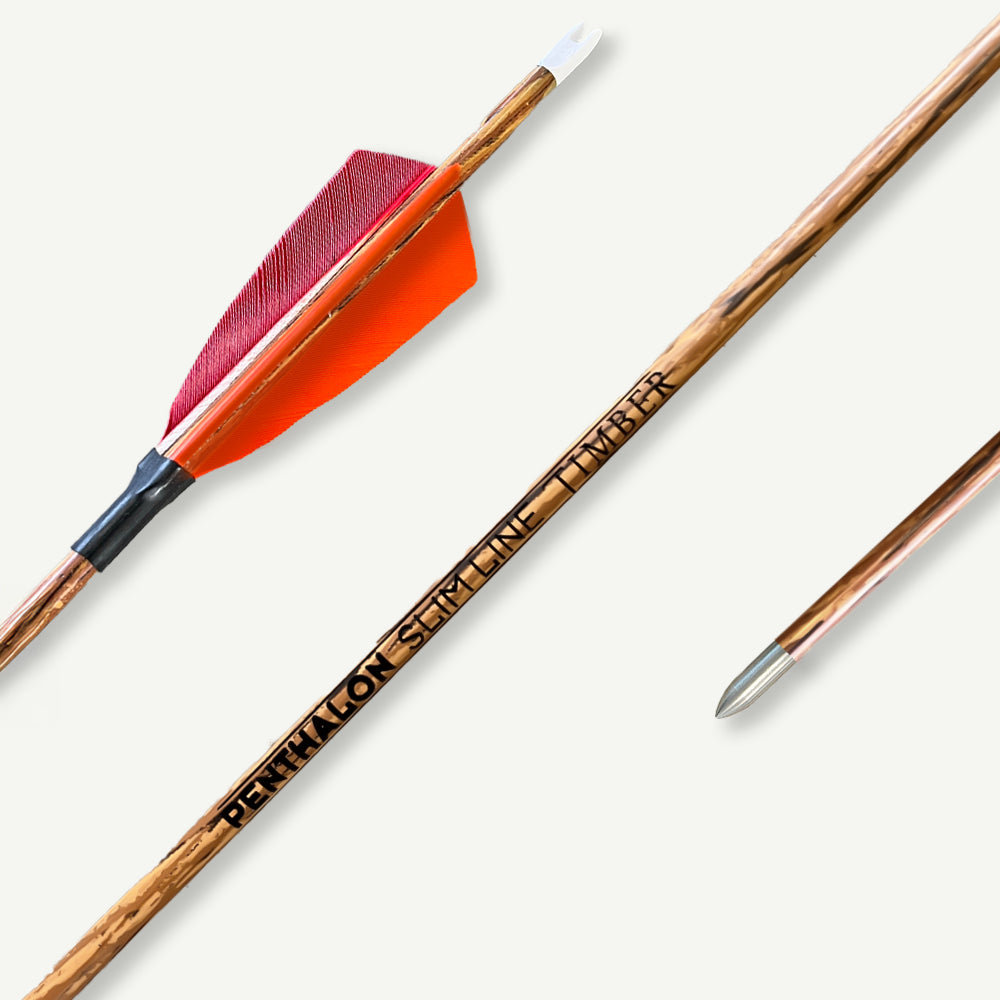 Penthalon Carbon Arrows Slim Line Timber Natural Feathers
