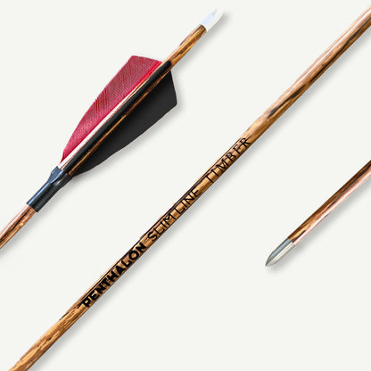 Penthalon Carbon Arrows Slim Line Timber Natural Feathers